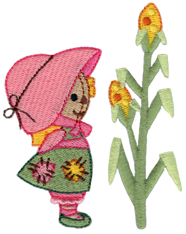 Girl Scarecrow and Cornstalks