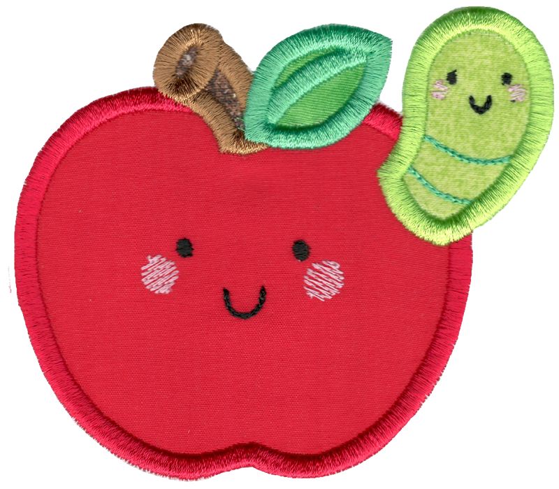 Applique Apple and Caterpillar