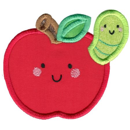 Applique Apple and Caterpillar