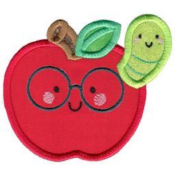 Applique Glasses Apple and Caterpillar