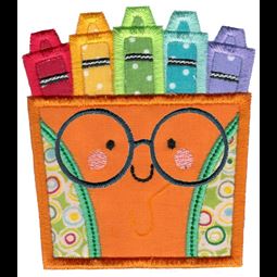 Applique Glasses Box Of Crayons
