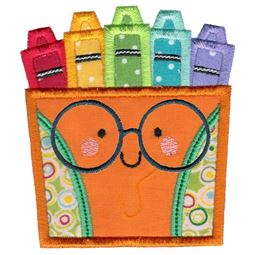 Applique Glasses Box Of Crayons