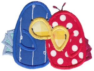 Happy Couple Birds Applique