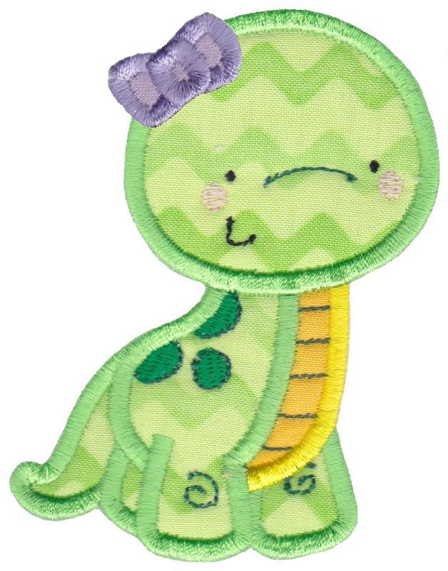 Girl Dinosaur Applique