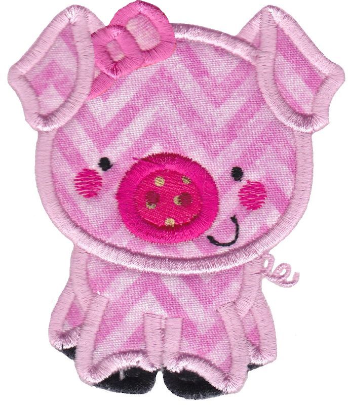 Girl Pig Applique