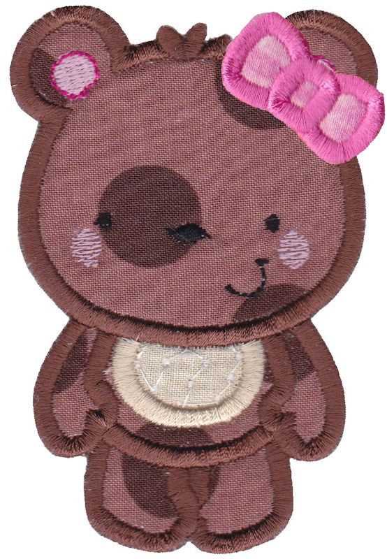 Girl Bear Applique