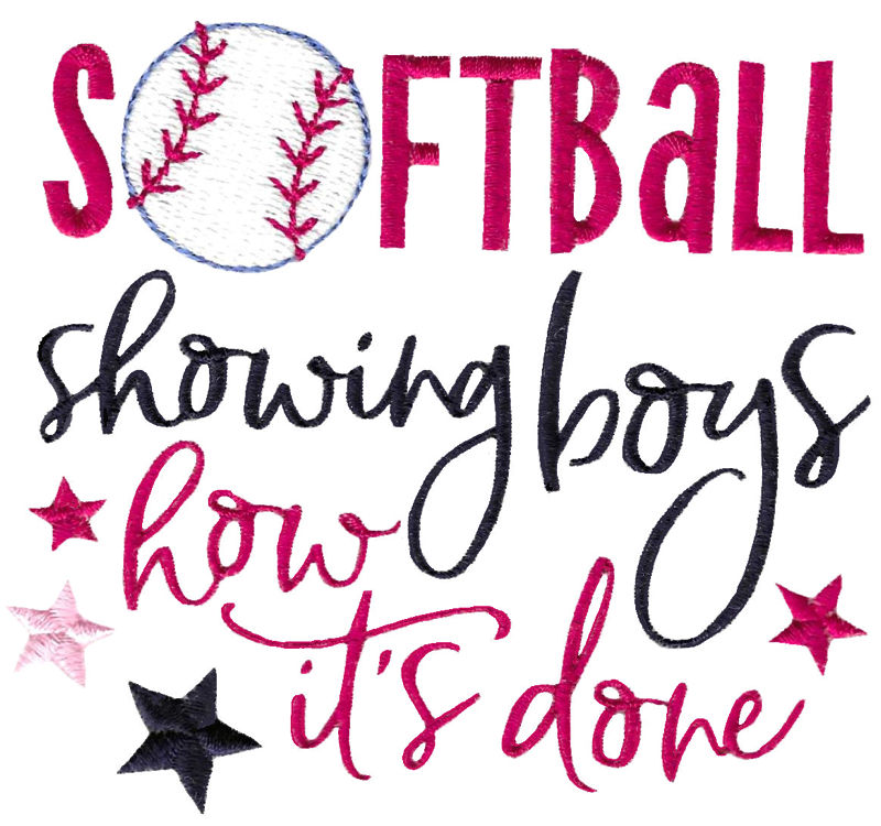 Softball Showing Boys How It's Done