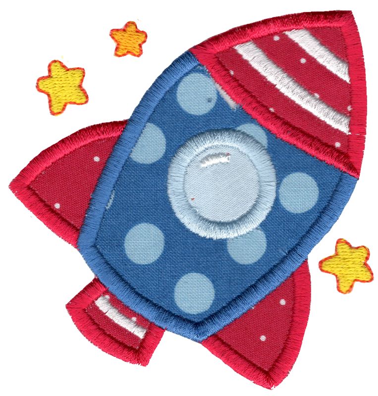 Applique Space Rocket