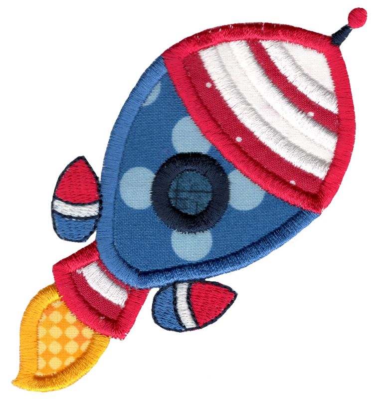 Cute Applique Rocket