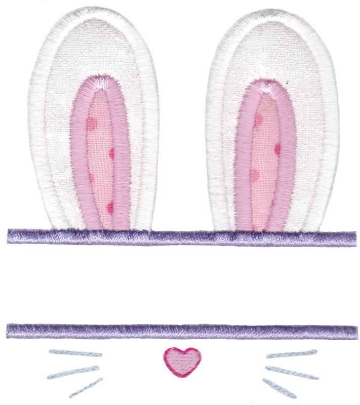 Split Bunny Face Applique