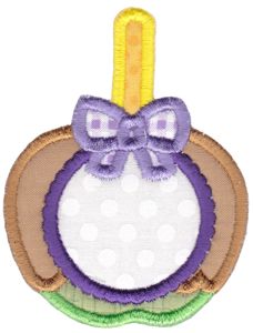 Candy Apple Monogram Applique