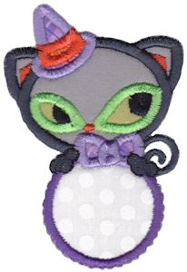 Black Cat Monogram Applique