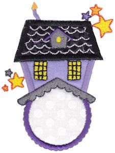 Haunted House Monogram Applique