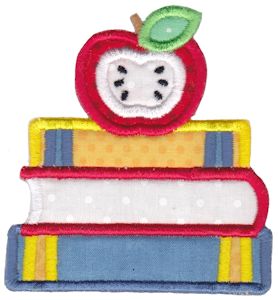 Split School Books Applique