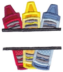 Split Crayons Applique