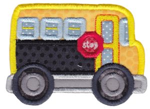 School Bus Monogram Applique
