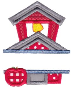 Split School House Applique