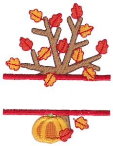 Split Fall Tree Applique
