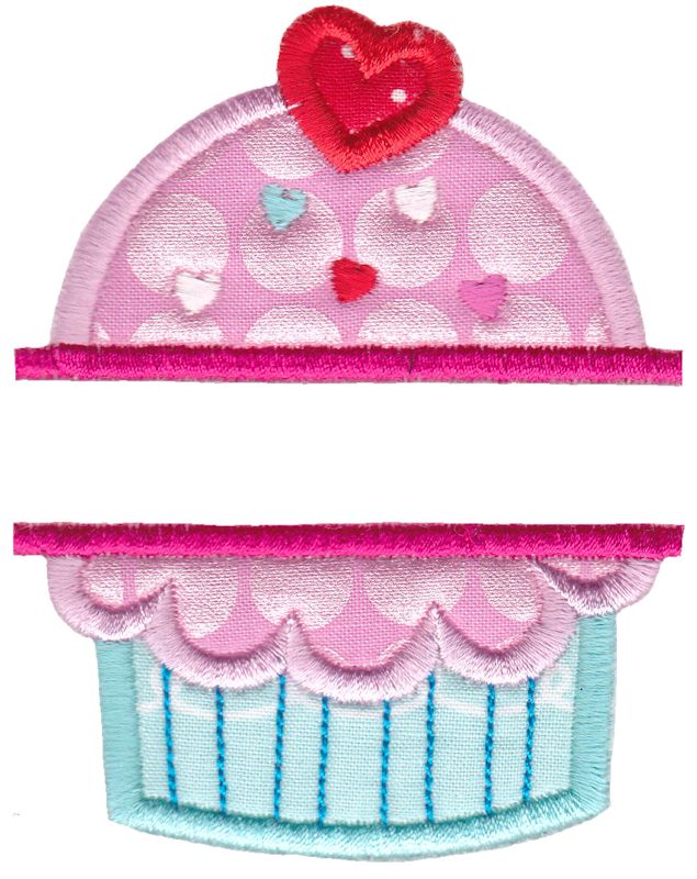 Split Cupcake Applique