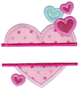 Split Valentines Applique