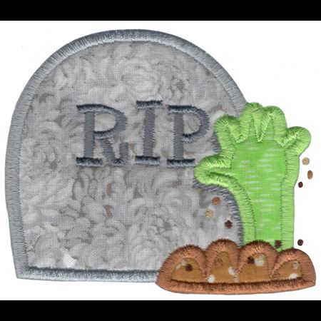 Applique Tombstone and Zombie Hand