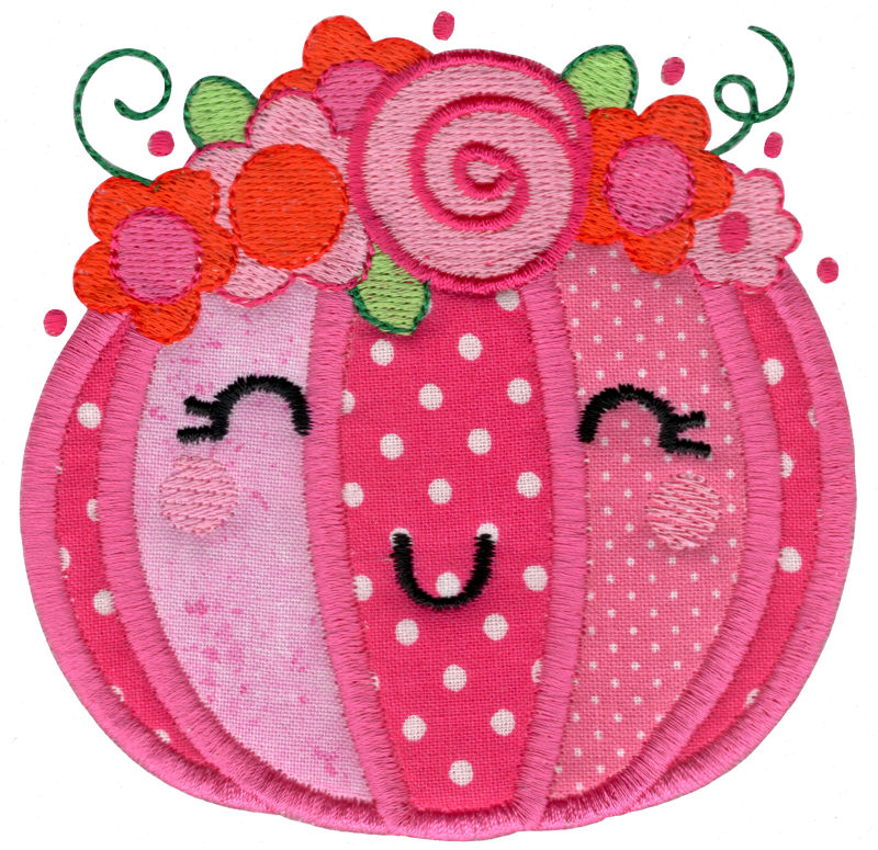 Applique Flower Crown Pumpkin