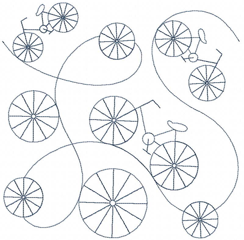 Cycling Continuous Line Quilting