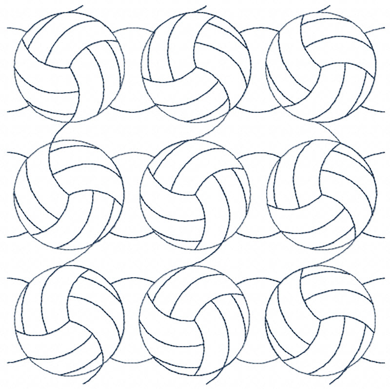 Volleyball Continuous Line Quilting