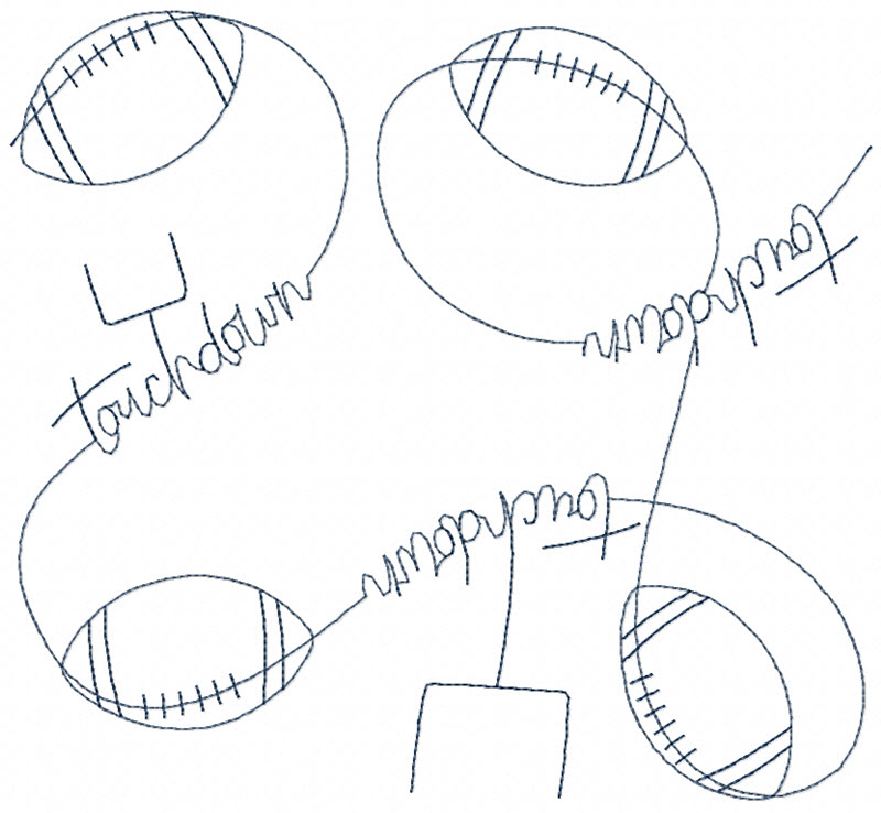 Football Continuous Line Quilting
