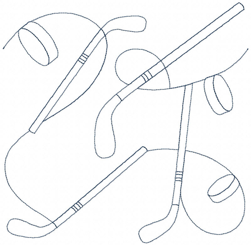 Hockey Continuous Line Quilting