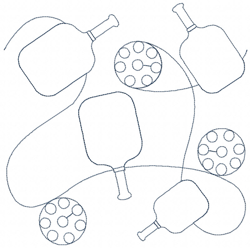Pickleball Continuous Line Quilting