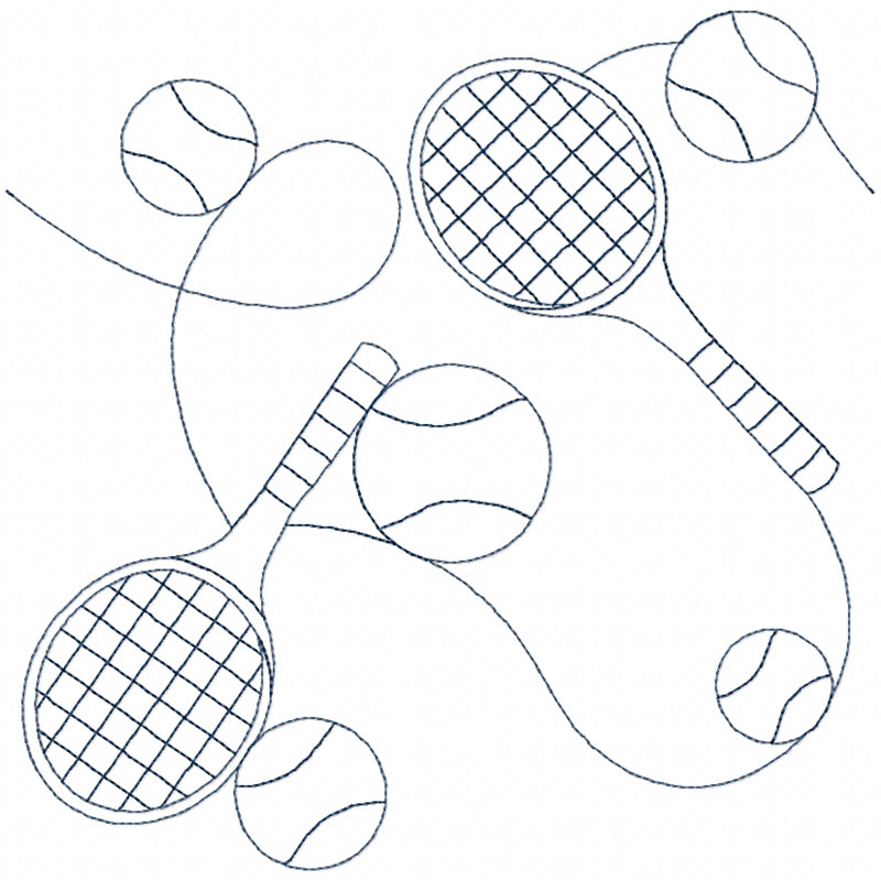 Tennis Continuous Line Quilting