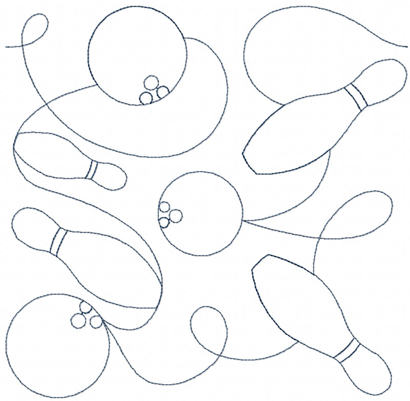 Bowling Continuous Line Quilting