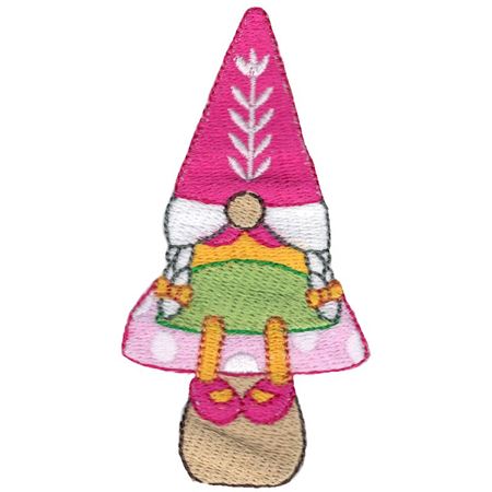 Girl Gnome Sitting On A Mushroom