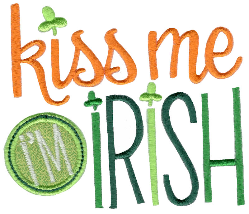 Applique Kiss Me I'm Irish
