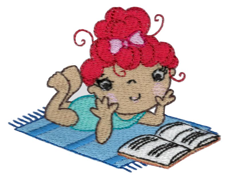 Girl Reading On Towel