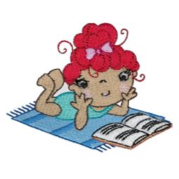 Girl Reading On Towel
