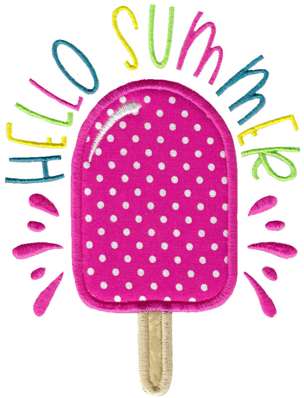 Hello Summer Popsicle Applique