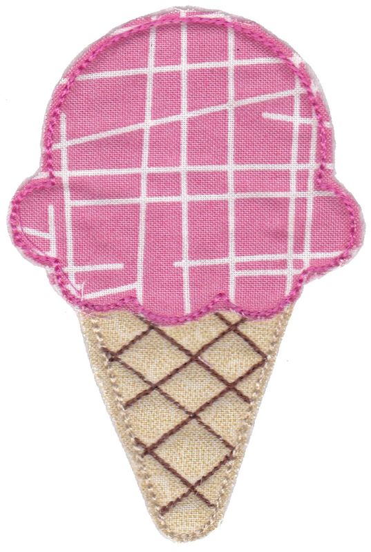 Cute Ice-Cream Raw Edge Applique