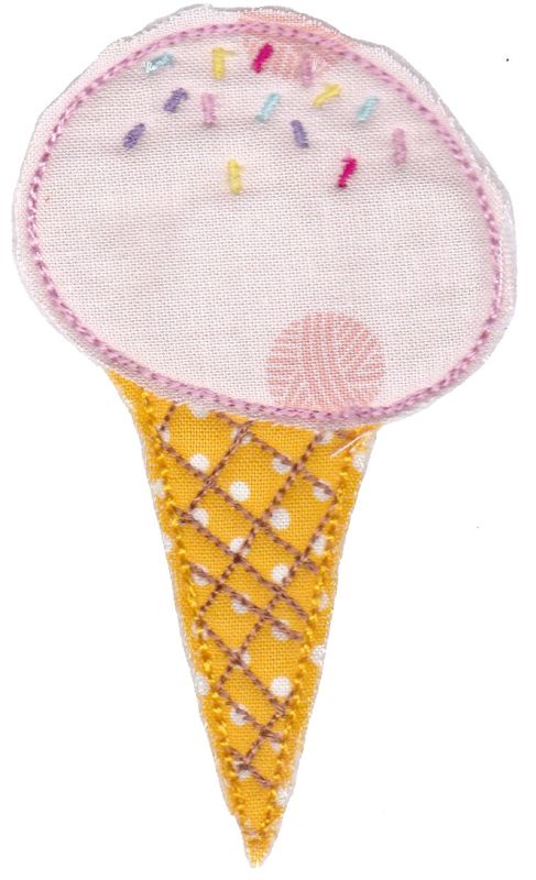 Round Ice-Cream Raw Edge Applique