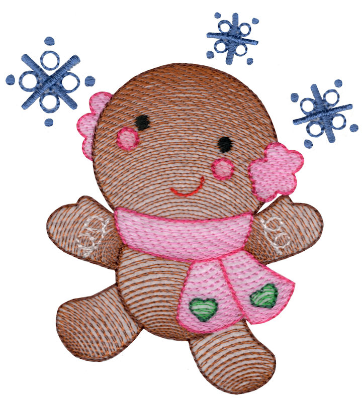 Sketch Gingerbread Snow Girl