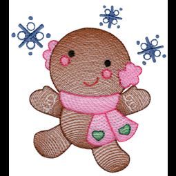 Sketch Gingerbread Snow Girl