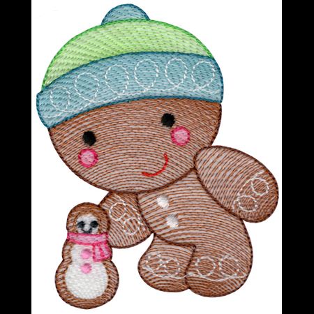 Sketch Gingerbread Boy and Snowman