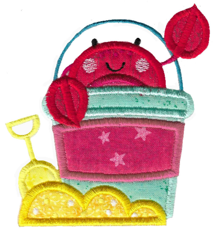 Applique Crab In Bucket