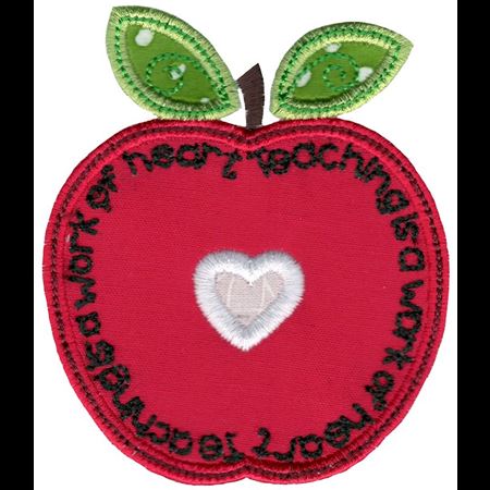 Teaching Is A Work Of Heart Applique