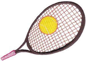 Single Racket With Tennis Ball