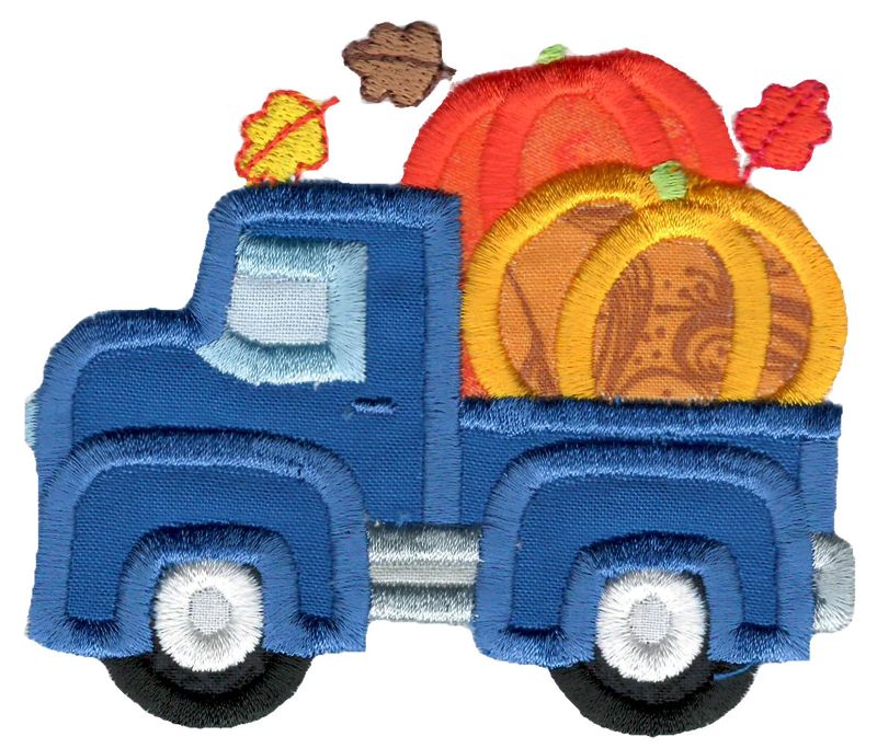 Pumpkin Vintage Truck Applique