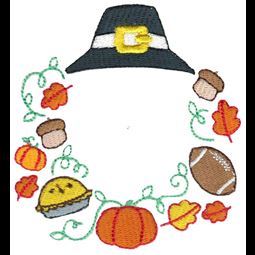 Thanksgiving Pilgrim Monogram Frame