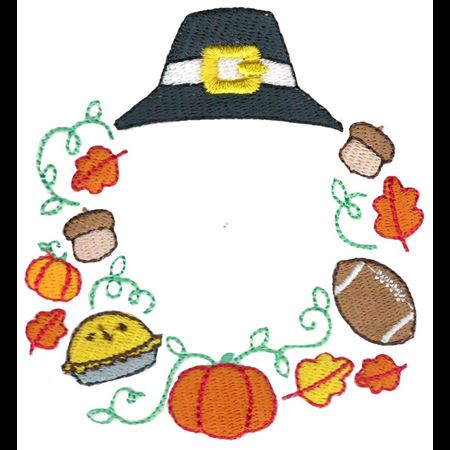 Thanksgiving Pilgrim Monogram Frame