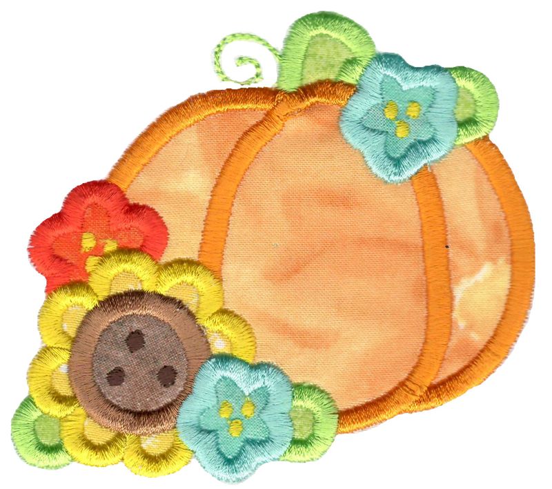 Floral Pumpkin Applique